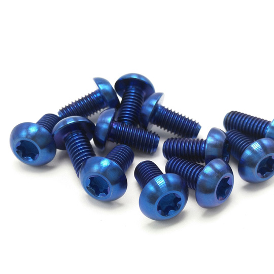 Blue Titanium MTB Bicycle Disc Rotor Bolts T25 M5 x 10mm