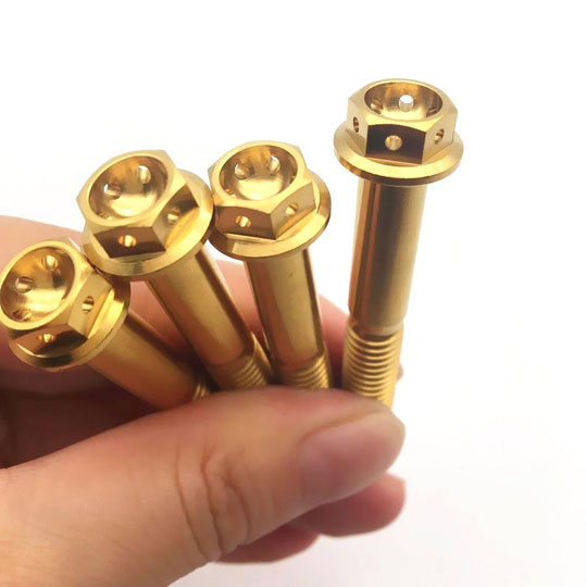 Gold M10 Titanium Race Spec Bolts