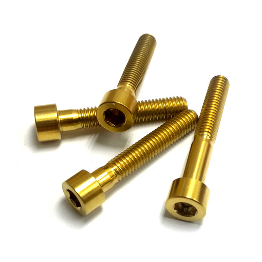 Gold Titanium Bicycle Headset Cap Screw M6