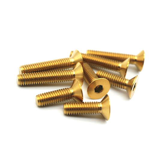 Gold Titanium Hex Socket Countersunk Screws DIN 7991