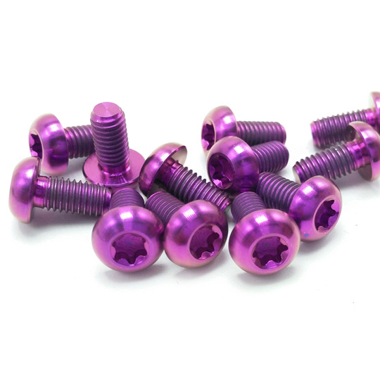 Purple Titanium MTB Bicycle Disc Rotor Bolts T25 M5 x 10mm