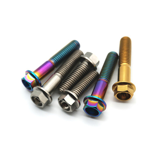 Color M5 M6 M8 M10 Titanium Hex Flange Head Bolts with dimples