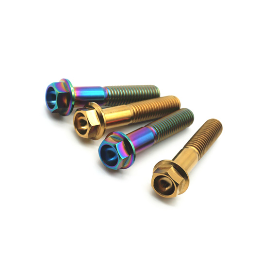 Color Titanium Hex Flange Head Bolts with dimples