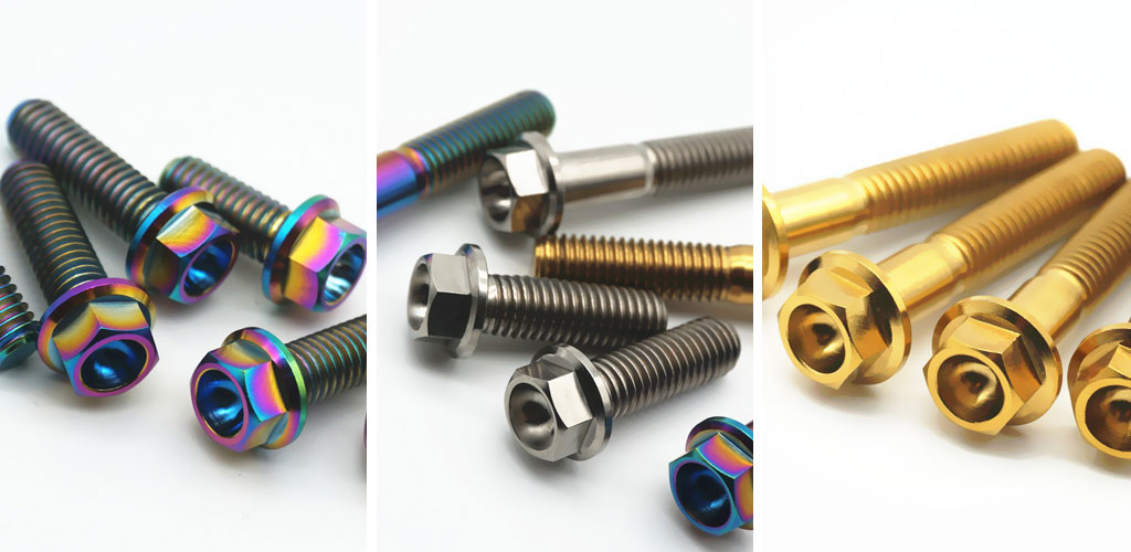 M5 M6 M8 M10 Color Titanium Hex Flange Head Bolts with dimples