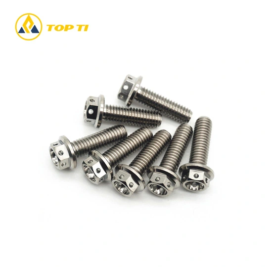 M8 Titanium Drilled Hex Head Flange Bolt