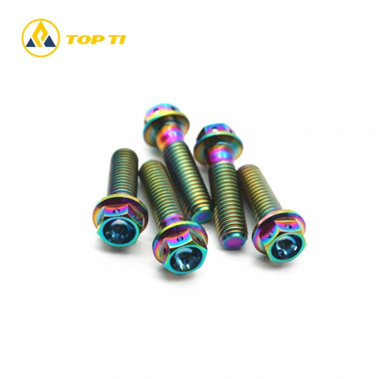 Titanium Hex Flange Race Spec Bolts Rainbow